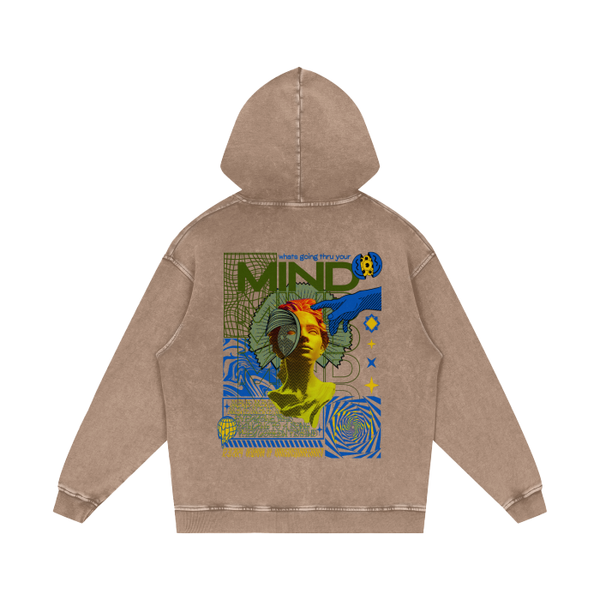 New Years Eve (rave flyer) Acid Wash Hoodie in Gold/Royal – Scotty
